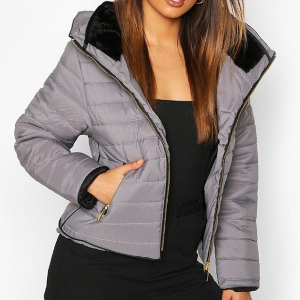 Boohoo Fitted Quilted Jacket Size 10